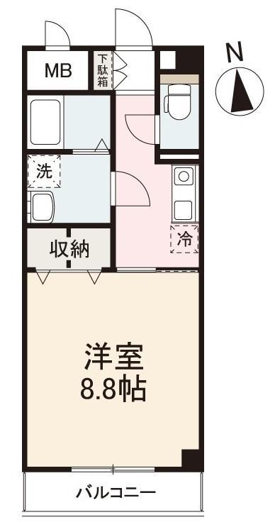 ヌーベル今里(1K/1階)の間取り写真