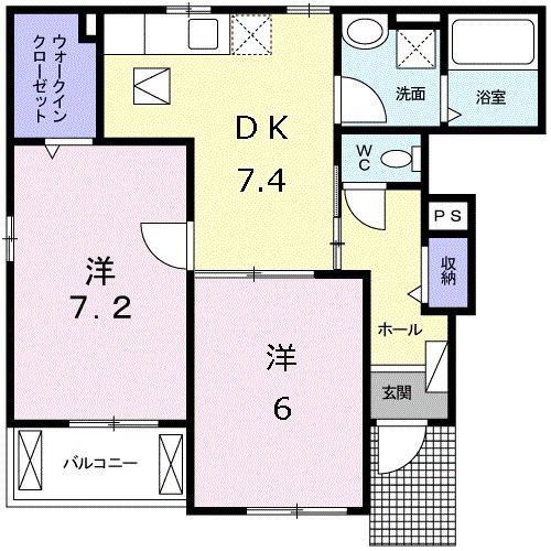ガーデンハウス 菊水(2DK/1階)の間取り写真