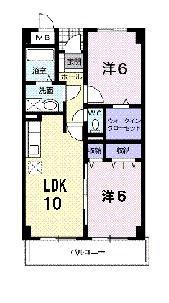 グランドゥールH(2LDK/3階)の間取り写真