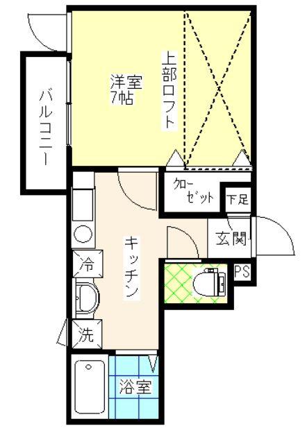 ソレイユ新小岩(1K/2階)の間取り写真