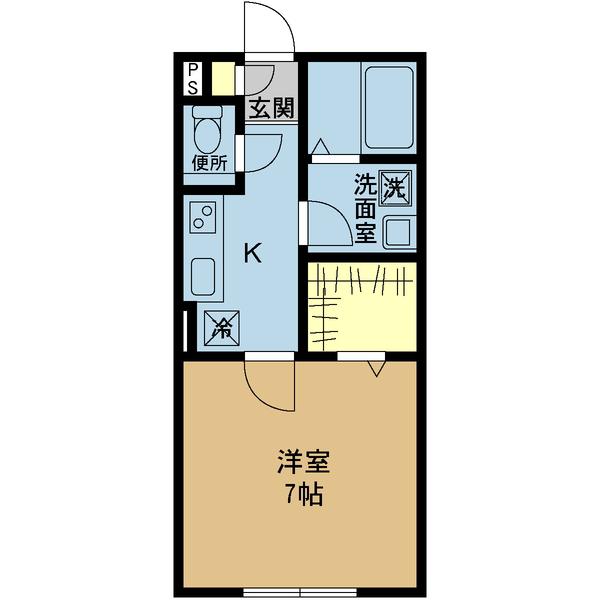 デルニエ(1SK/1階)の間取り写真
