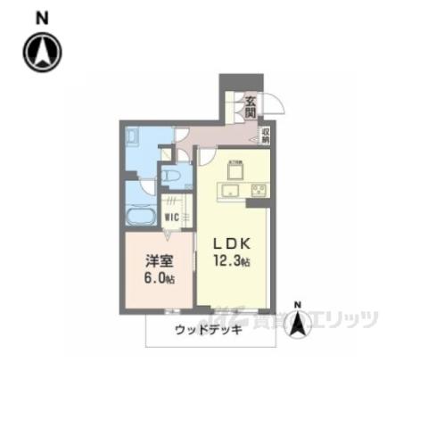 シャーメゾンカルム光月(1LDK/1階)の間取り写真