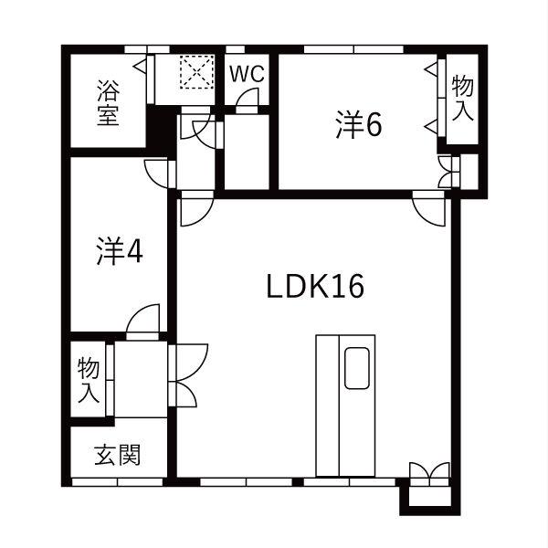 コーポK33(2LDK/1階)の間取り写真