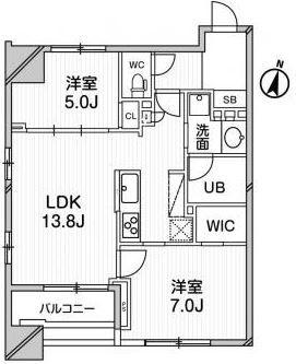 GRANPASEO明大前(2LDK/5階)の間取り写真