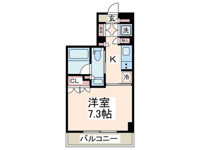 ラティエラ武蔵小杉(1K/4階)の間取り写真