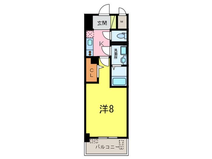 クラシェス北青木(1K/4階)の間取り写真