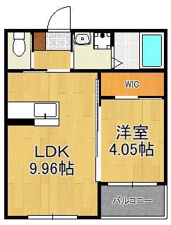 BRAVE BASE 戸畑東(1LDK/3階)の間取り写真