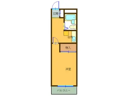草間ビルII(1K/5階)の間取り写真