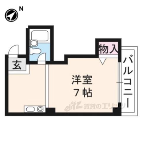 タイムスピア(1K/4階)の間取り写真