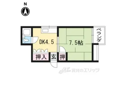 マンション メッカ(1DK/3階)の間取り写真
