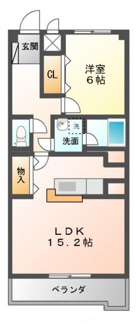 リベルテONE(1LDK/3階)の間取り写真