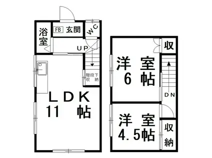 渡辺ハイツ(2LDK/1階)の間取り写真