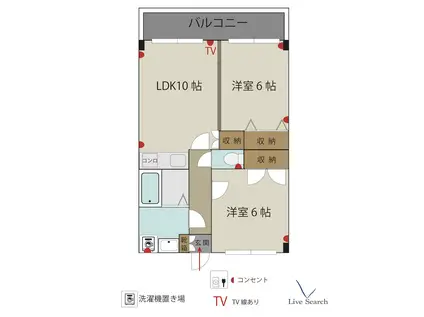 第3サンフローラルハイツ(2LDK/2階)の間取り写真