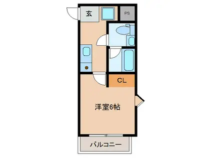 パラディッソコート(1K/3階)の間取り写真