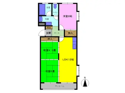 芳真ビル(3LDK/5階)の間取り写真