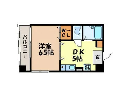 奥村ビル(1K/4階)の間取り写真