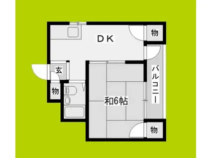 サンライズマンション88(1DK/3階)の間取り写真