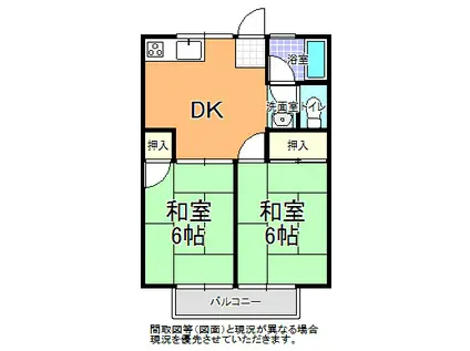 シティハイム・ジロー(2DK/2階)の間取り写真