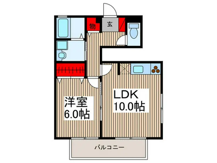 タウンコートさいどE 1階階 間取り