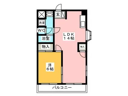 カームハイツNAWA(1LDK/2階)の間取り写真