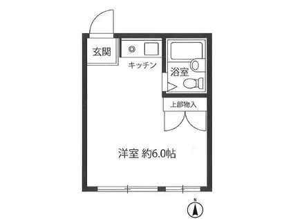 オオノキコーポパートII(ワンルーム/1階)の間取り写真