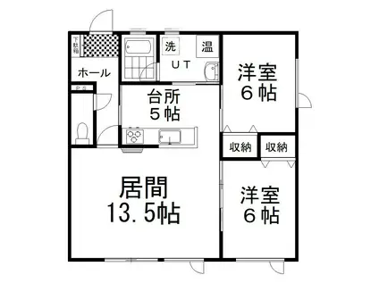 ぐらんどーる住吉(2LDK/1階)の間取り写真