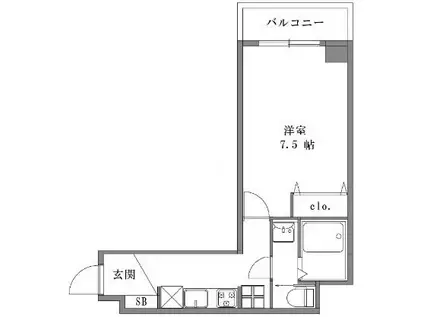 クレセント代田(1K/1階)の間取り写真
