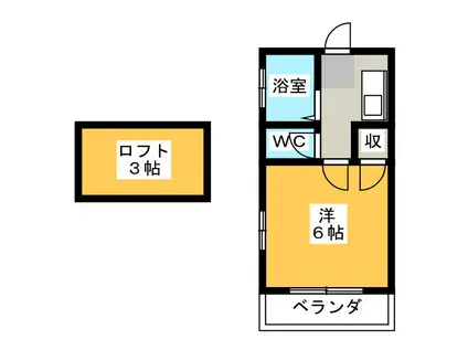 エッグハウス(1K/2階)の間取り写真