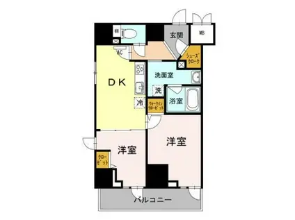 RISING PLACE KAMEIDO(2DK/16階)の間取り写真