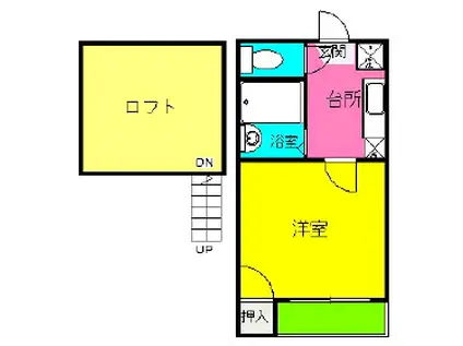カーサクラーラ吉塚(1K/1階)の間取り写真