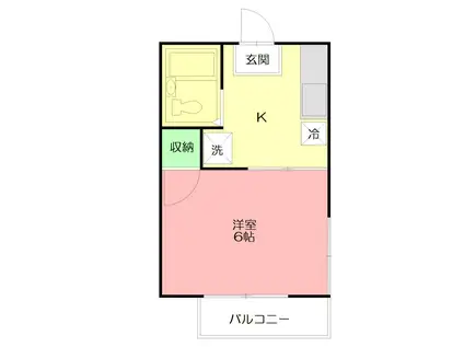 エルハイム(1K/2階)の間取り写真