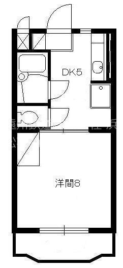 ジュネスタウン(1DK/4階)の間取り写真