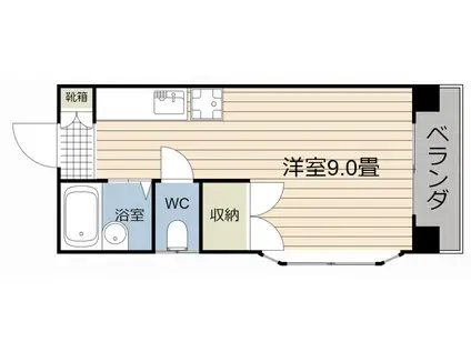 福元ビル(ワンルーム/2階)の間取り写真