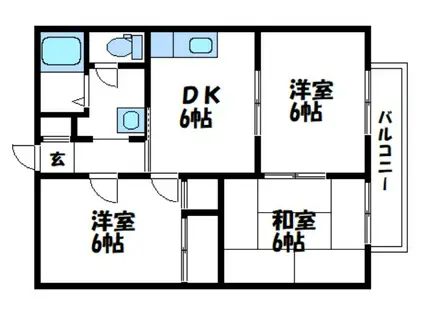 ストークハイツ A(3DK/2階)の間取り写真