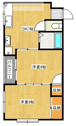 T&K上木戸(2DK/2階)の間取り写真