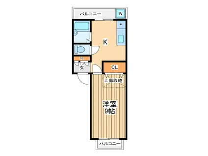 ル・グランヴェールⅡ(1K/2階)の間取り写真