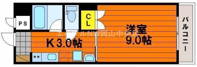 アークハイツ内山下(1K/3階)の間取り写真