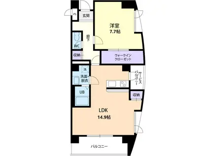 プライム ヒルズ(1LDK/2階)の間取り写真