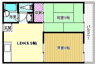 中野ハイツ(2DK/2階)の間取り写真