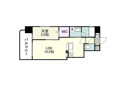 SーFORT鹿児島鴨池(1LDK/9階)の間取り写真