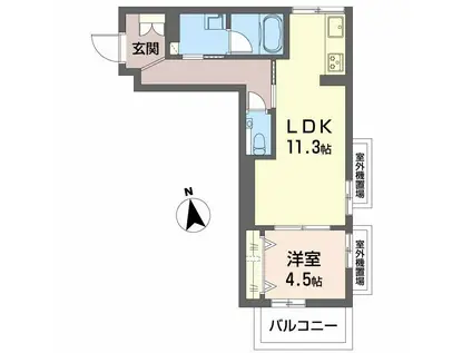 シャーメゾングランベアー(1LDK/2階)の間取り写真