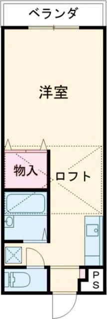 ウィンズフィールドD棟(ワンルーム/2階)の間取り写真