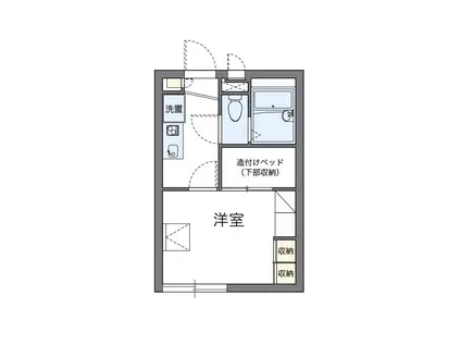 ガーネット(1K/2階)の間取り写真