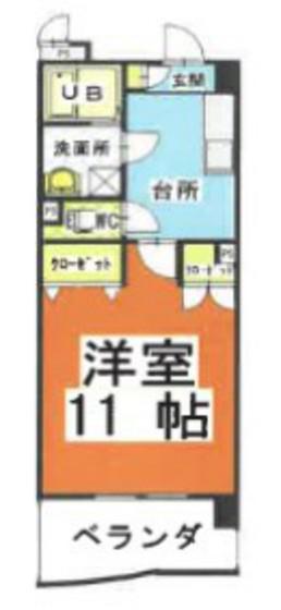 アークハイツ鹿田(1K/3階)の間取り写真