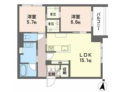ALBEMARLE上杉(2LDK/2階)の間取り写真