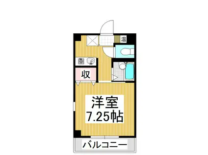 ポムルージュツルガ(1K/1階)の間取り写真