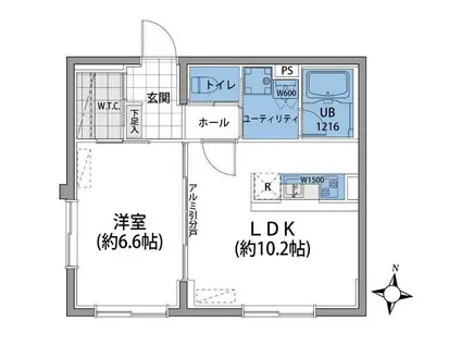 ブルーパレット練馬中村橋(1LDK/4階)の間取り写真