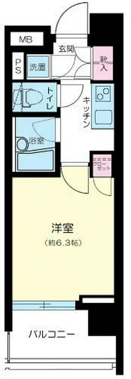 パレステュディオ芝浦シティ 4階階 間取り
