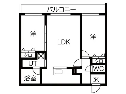 リッツグランデ手稲駅前(2LDK/4階)の間取り写真