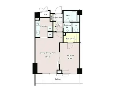 パークプレイス三田(1LDK/4階)の間取り写真